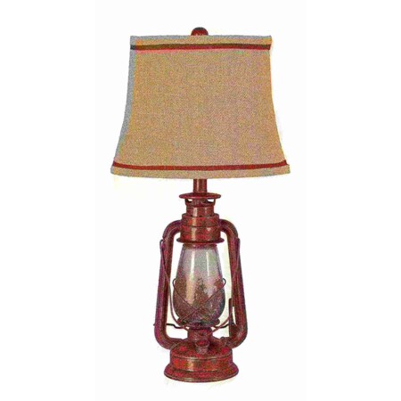 LampsPerSe LPS-151 Metal Table Lamp, Antique Red